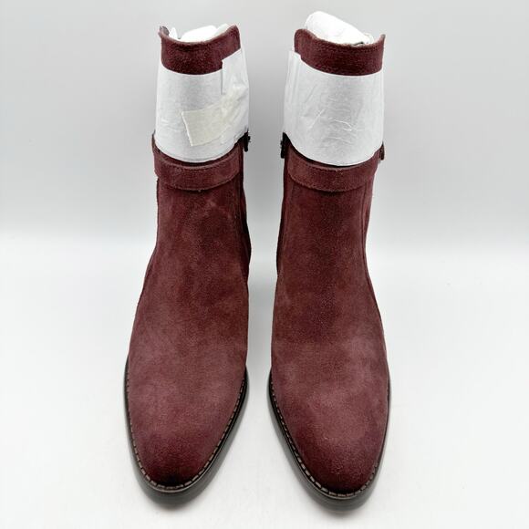 Sam Edelman Womens Simona Heeled Ankle Bootie US 8.5 M EU 39 Burgundy Suede NWOB - Picture 7 of 13